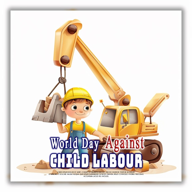 PSD world day against child labor with children working for the necessities of life background