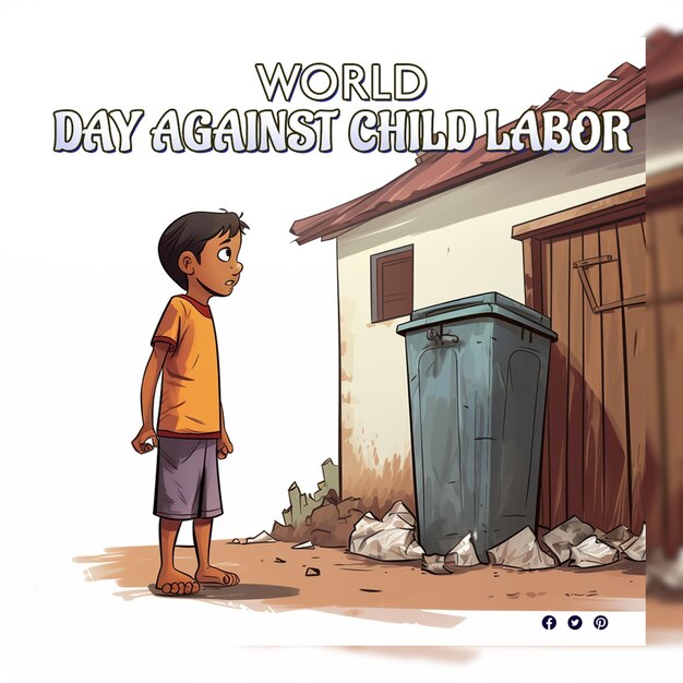 PSD world day against child labor with children working for the necessities of life