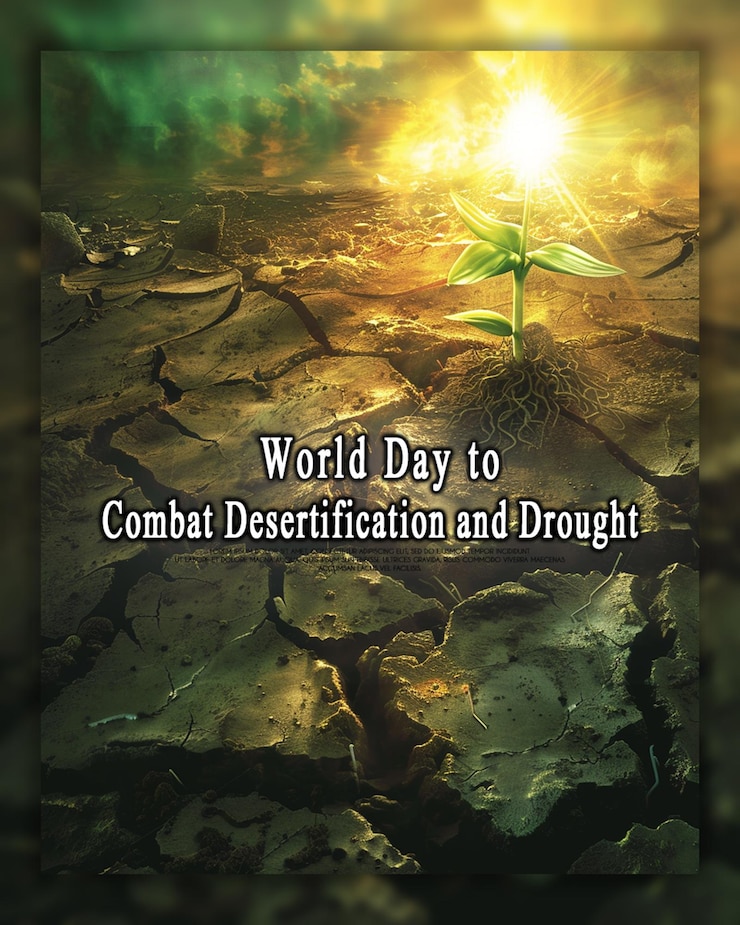 PSD world day to combat desertification and drought background or banner design template