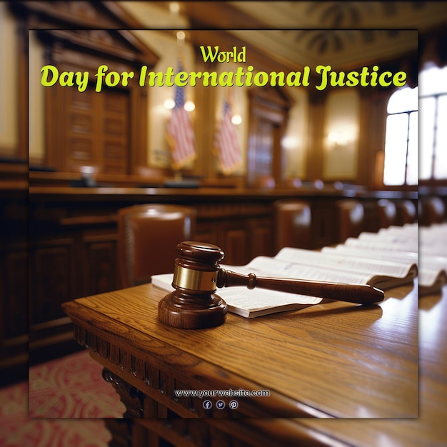 PSD Всемирный день международного правосудия для постов в социальных сетях