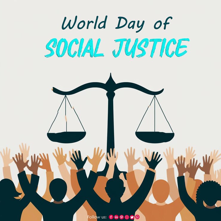 PSD world day of social justice background for social media poster or banner design template