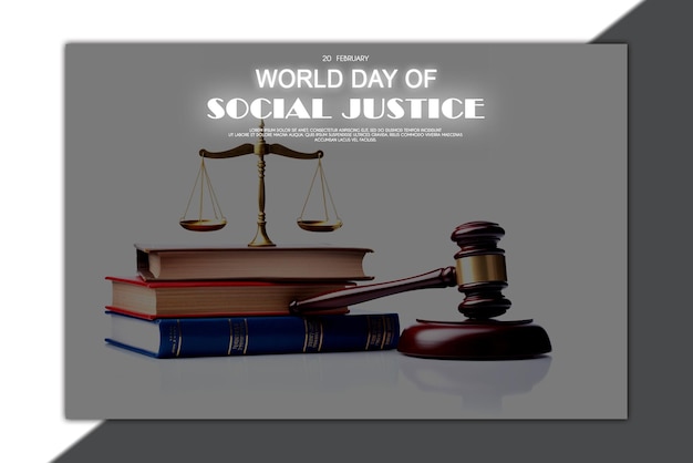 PSD stendardo della giornata mondiale della giustizia sociale