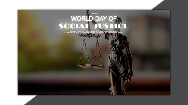 PSD stendardo della giornata mondiale della giustizia sociale