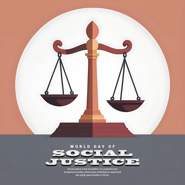 PSD banner modello per il giorno mondiale della giustizia sociale sui social media