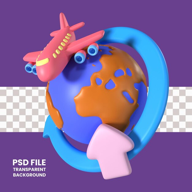 PSD 세계 배달 3d 일러스트 아이콘