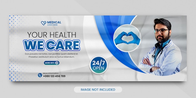 PSD world diabetes day banner promotion and facebook cover template