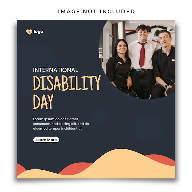 world disability day social media post template