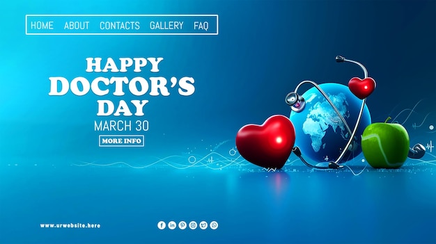 World doctor day concept 3d background