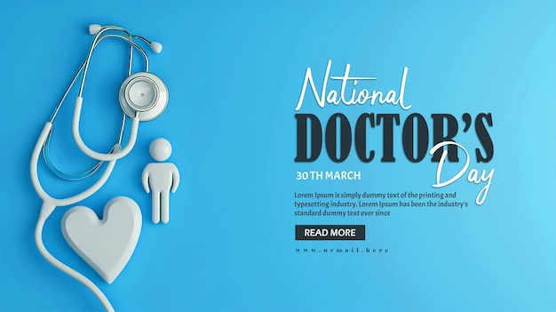 PSD world doctor day concept 3d background
