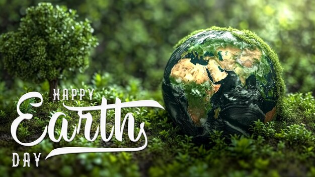 World earth day an eco friendly globe concept of nature background and template