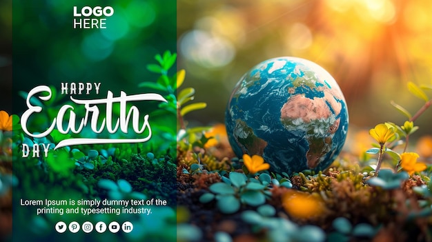 Premium PSD | World earth day an eco friendly globe concept of nature ...