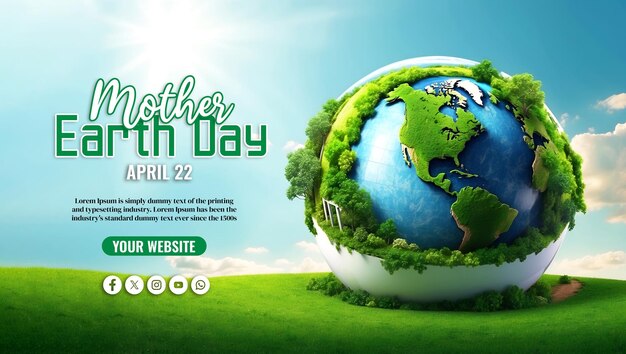 world earth day social media banner