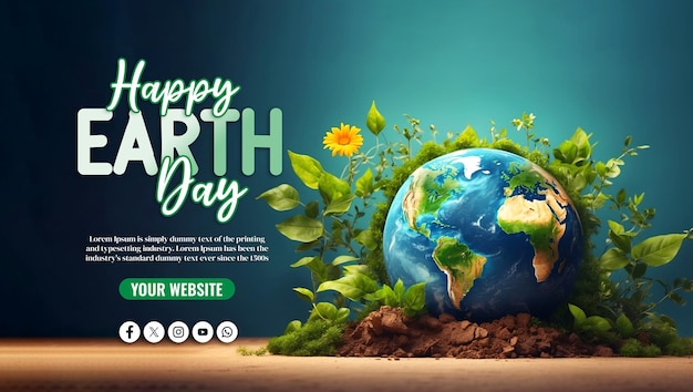 World earth day social media banner