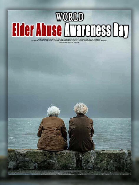 PSD world elder abuse awareness day background or banner design template