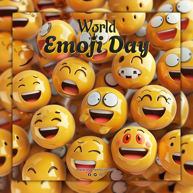 PSD world emoji day background