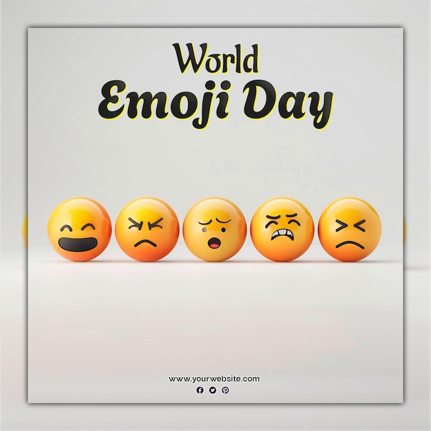 PSD world emoji day background