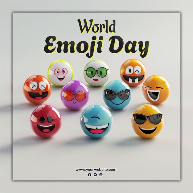 PSD world emoji day background