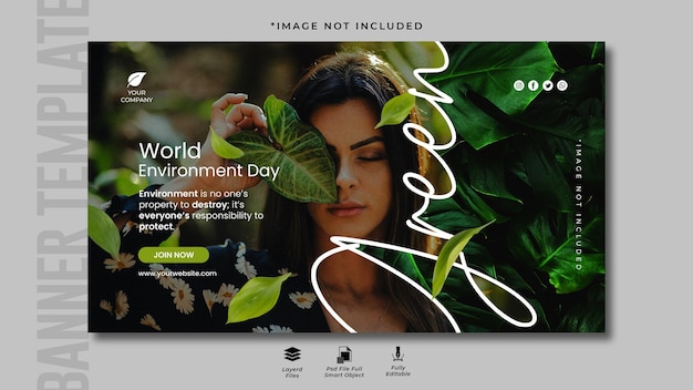 PSD Дизайн баннера всемирного дня окружающей среды