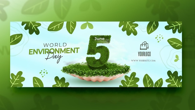 Modello di banner per la giornata mondiale dell'ambiente