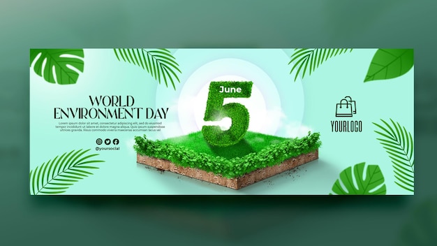 PSD world environment day banner template