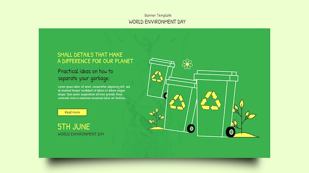 Modello di banner per la giornata mondiale dell'ambiente