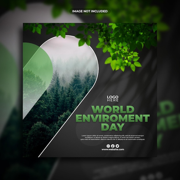 PSD Всемирный день окружающей среды дизайн шаблона поста в социальных сетях