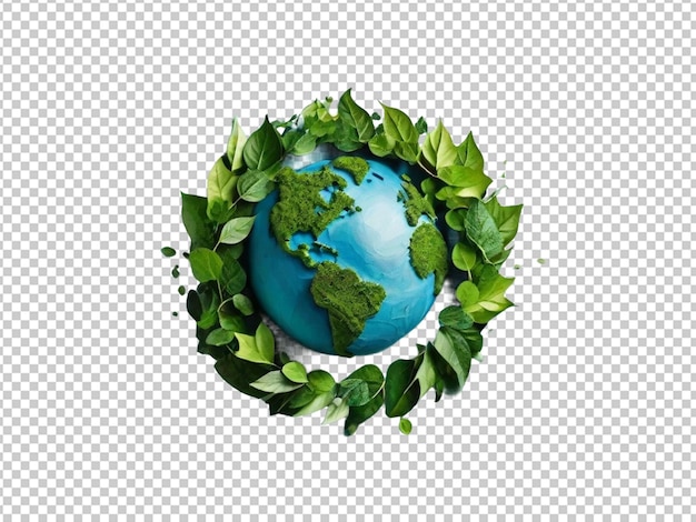 PSD giorno mondiale dell'ambiente giorno della terra le foglie che formano la forma della terra