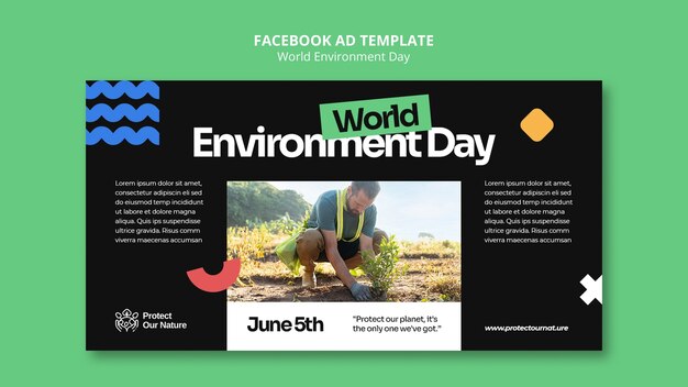 World environment day facebook template