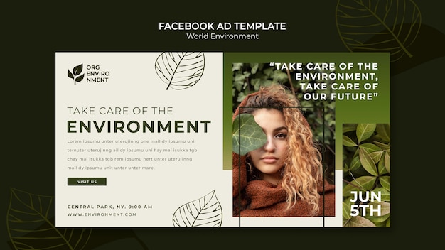 Modello facebook per la giornata mondiale dell'ambiente