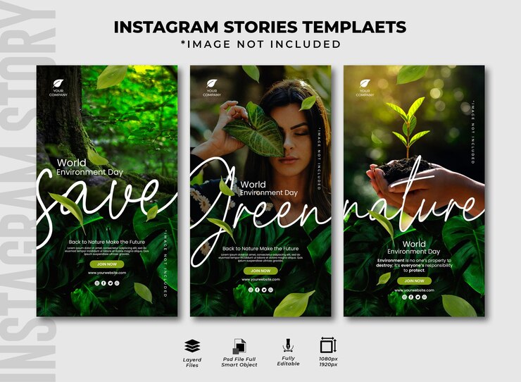 PSD world environment day social media story design