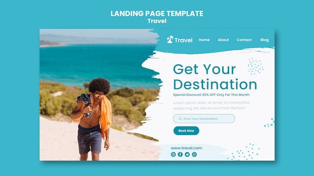 PSD world exploration landing page template