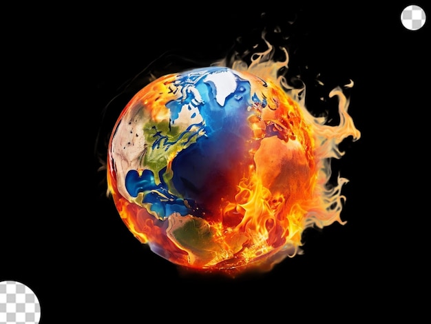 World on fire wearing global environment destroy