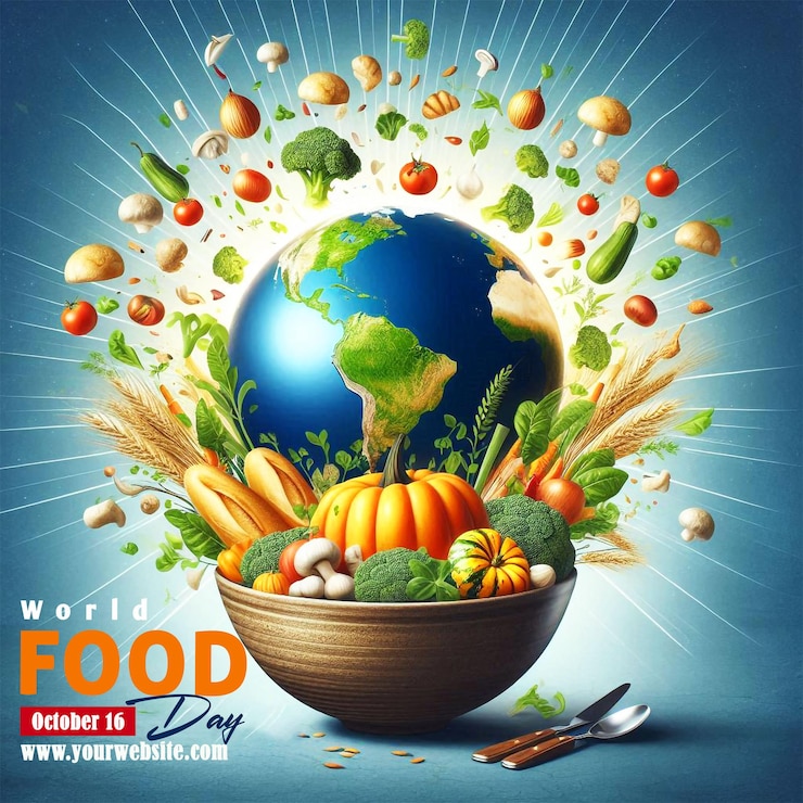 PSD world food day globe visual promoting food security