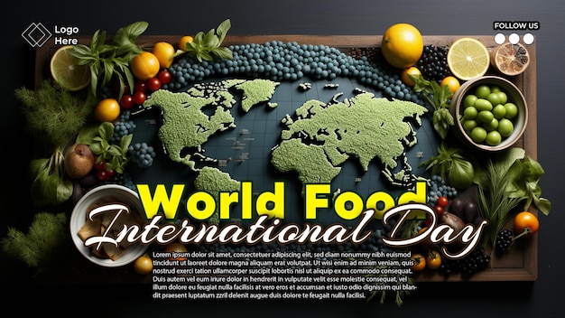 PSD banner della giornata internazionale dell'alimentazione mondiale