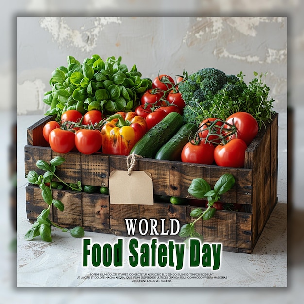 PSD world food safety day world food day concept vegetables day background