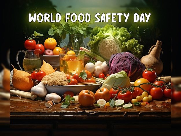 PSD world food safety day and world food day concept