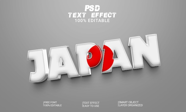 World of Football Qatar Cup 2022 Japan 3D Text Effect PSD File