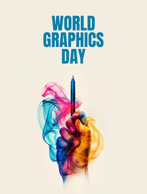 PSD world graphics day celebration background