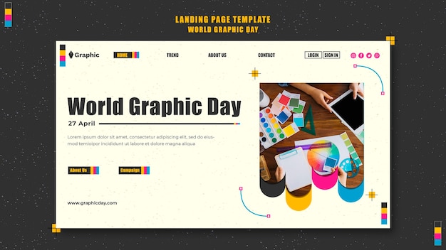 PSD world graphics day landing page template