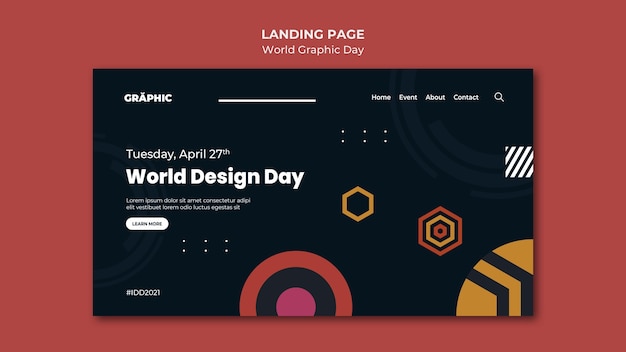 PSD world graphics day landing page template