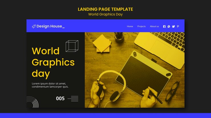 PSD world graphics day landing page template