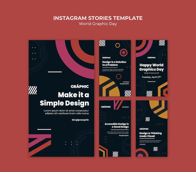 World graphics day social media stories pack