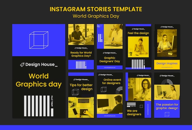 World graphics day social media stories pack