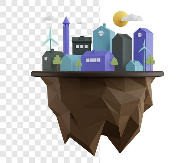 world habitat day 3d rendering concept