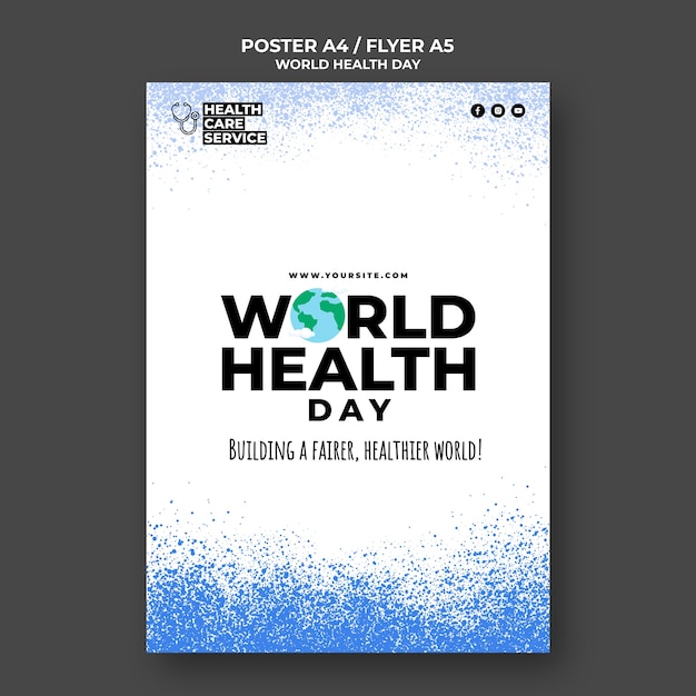 PSD world health day a4 poster/ a5 flyer template