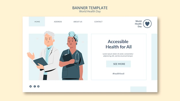 PSD world health day banner template