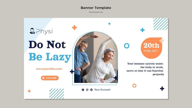 PSD 世界保健デーのバナーテンプレート