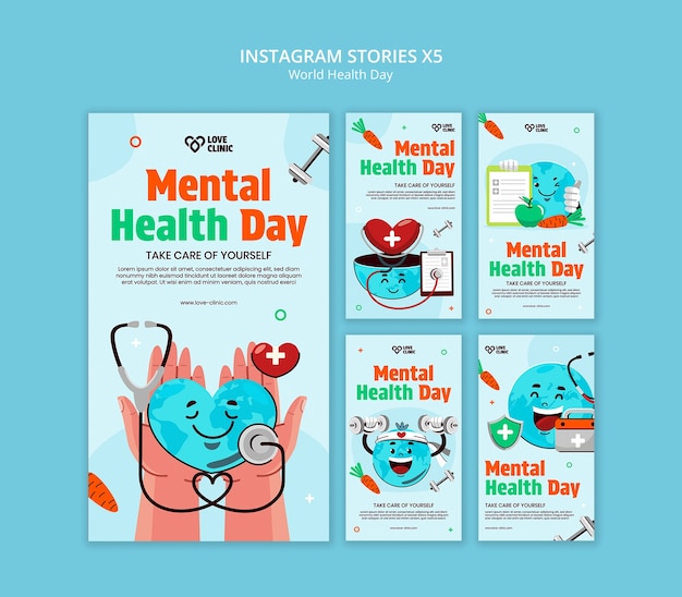 PSD world health day celebration instagram stories