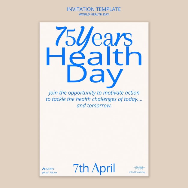 PSD world health day celebration invitation template