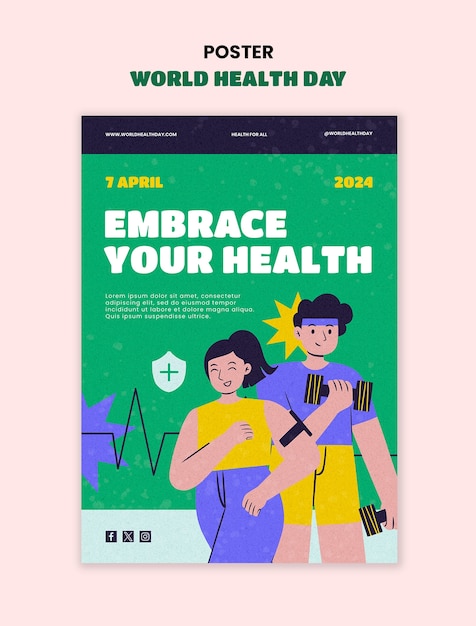 PSD world health day celebration poster